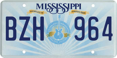 MS license plate BZH964