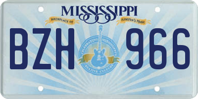 MS license plate BZH966