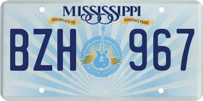 MS license plate BZH967