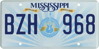 MS license plate BZH968