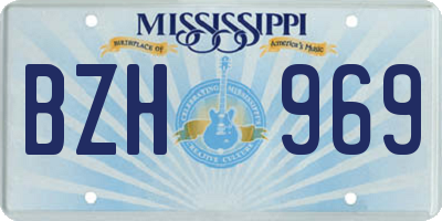 MS license plate BZH969