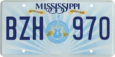 MS license plate BZH970