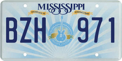 MS license plate BZH971