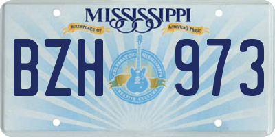 MS license plate BZH973
