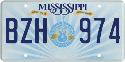 MS license plate BZH974