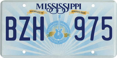 MS license plate BZH975