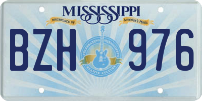 MS license plate BZH976