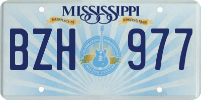 MS license plate BZH977