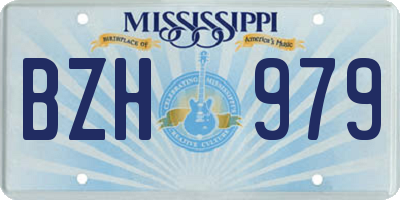 MS license plate BZH979