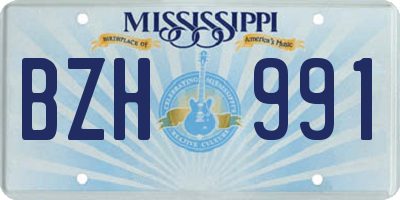 MS license plate BZH991
