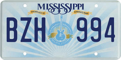 MS license plate BZH994