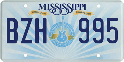 MS license plate BZH995