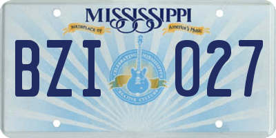 MS license plate BZI027