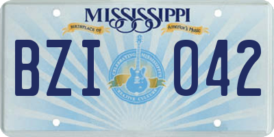 MS license plate BZI042