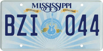 MS license plate BZI044