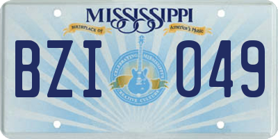 MS license plate BZI049