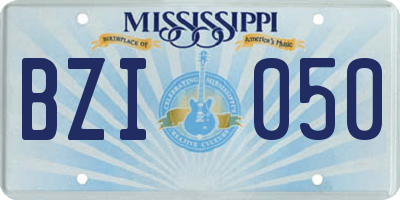 MS license plate BZI050