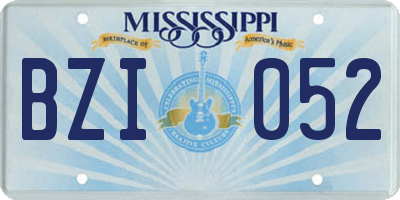 MS license plate BZI052
