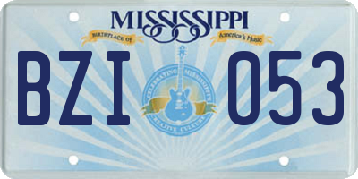 MS license plate BZI053