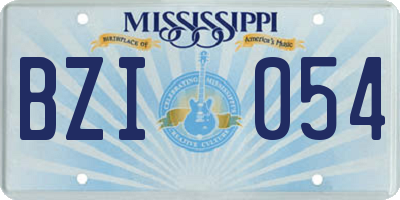 MS license plate BZI054