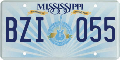 MS license plate BZI055