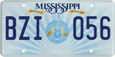 MS license plate BZI056