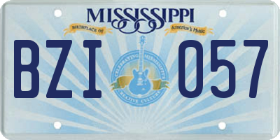 MS license plate BZI057
