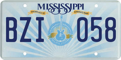 MS license plate BZI058