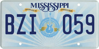 MS license plate BZI059