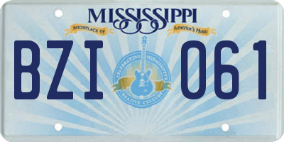 MS license plate BZI061
