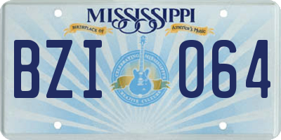 MS license plate BZI064