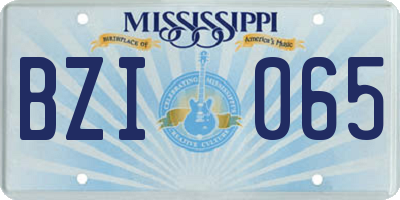 MS license plate BZI065