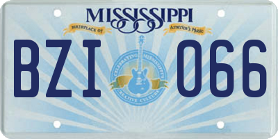 MS license plate BZI066
