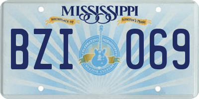 MS license plate BZI069