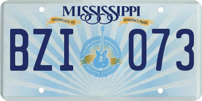 MS license plate BZI073