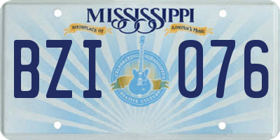 MS license plate BZI076