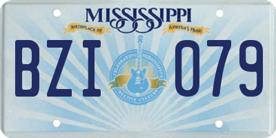 MS license plate BZI079