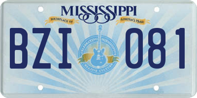 MS license plate BZI081