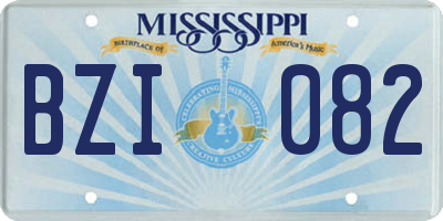 MS license plate BZI082