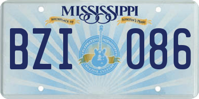 MS license plate BZI086