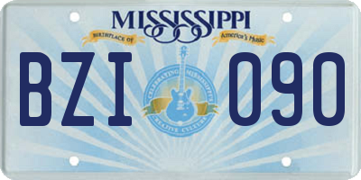 MS license plate BZI090