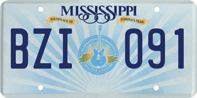 MS license plate BZI091