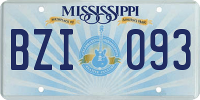 MS license plate BZI093