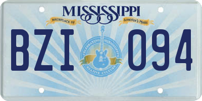 MS license plate BZI094