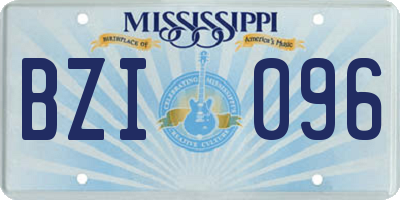 MS license plate BZI096