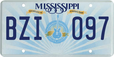 MS license plate BZI097
