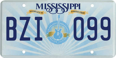MS license plate BZI099