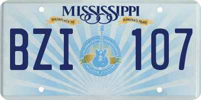 MS license plate BZI107