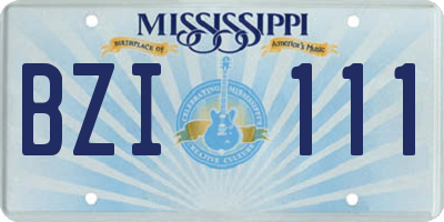 MS license plate BZI111
