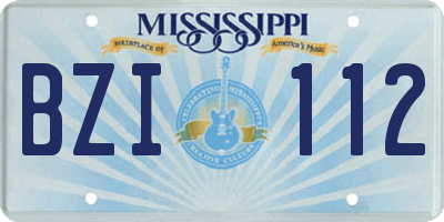 MS license plate BZI112